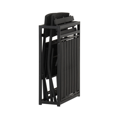 Foldaway 1+2 Garden Set - Black Metal Frame