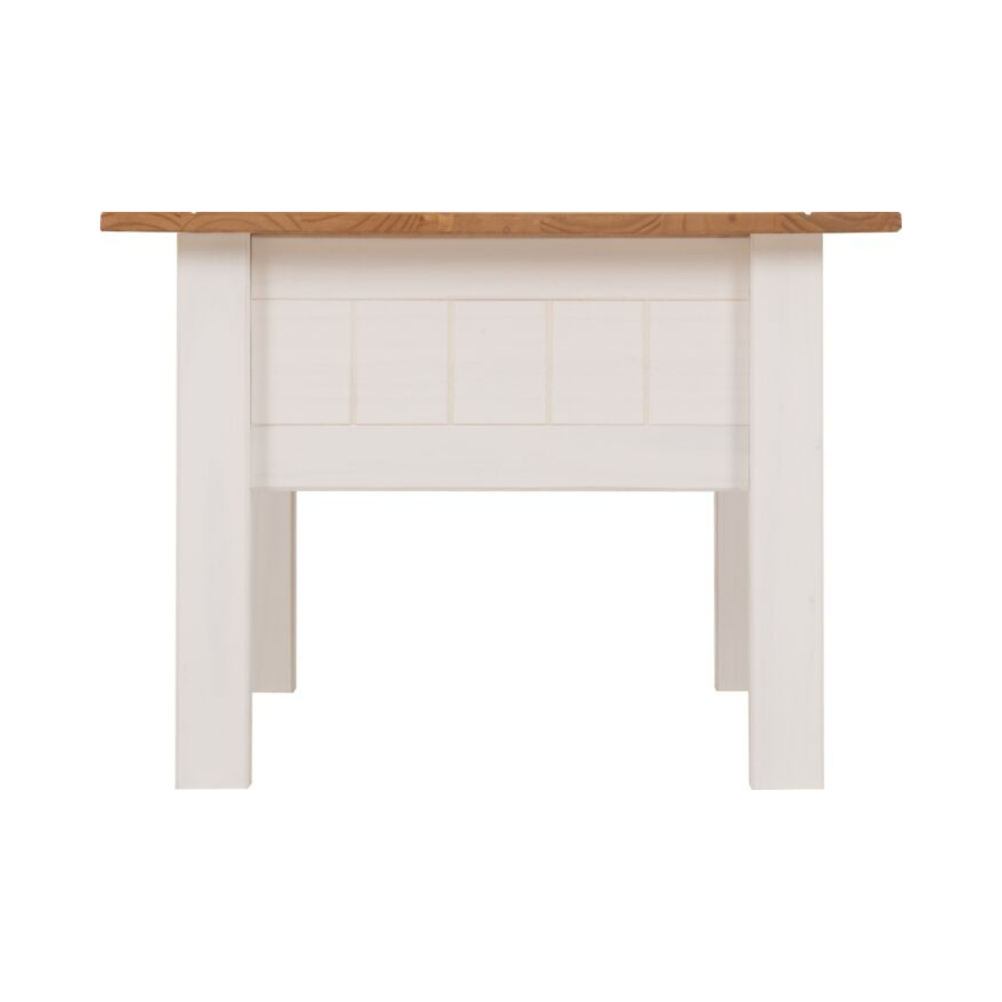 Panama 1 Drawer Coffee Table - White & Natural Wax, Rustic Style