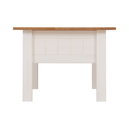 Panama 1 Drawer Coffee Table - White & Natural Wax, Rustic Style