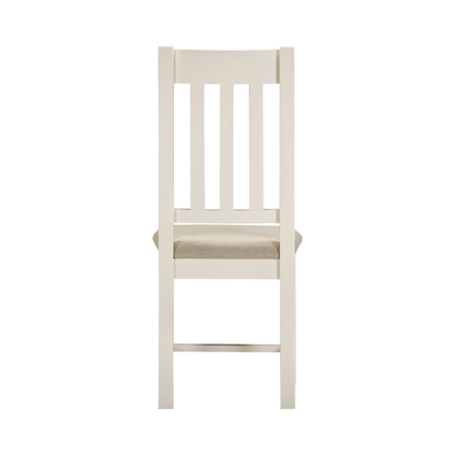 Windsor Slatted Dining Chair Set - Ivory/Oat Fabric (Pair)
