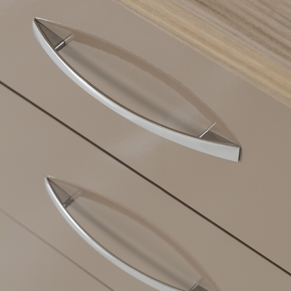 Nevada 3 Drawer Bedside – Oyster Gloss/Light Oak Effect