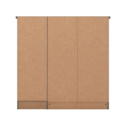 Nevada 5 Drawer Low Wardrobe - 3D Effect Grey
