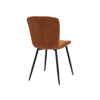 Grace Pack of 4 Chestnut Brown Fabric Dining Chairs