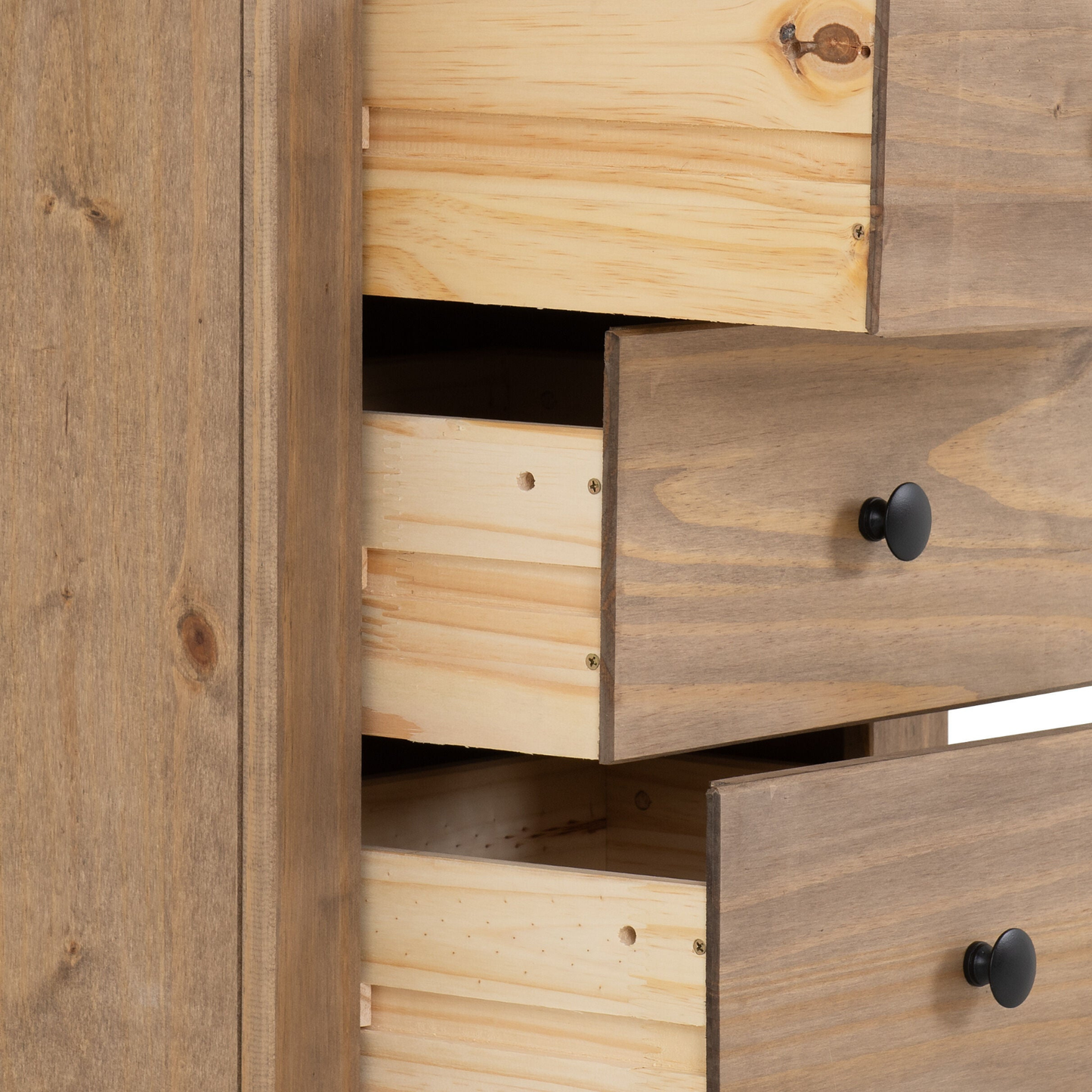 Panama 3 Drawer Bedside – Natural Wax Storage