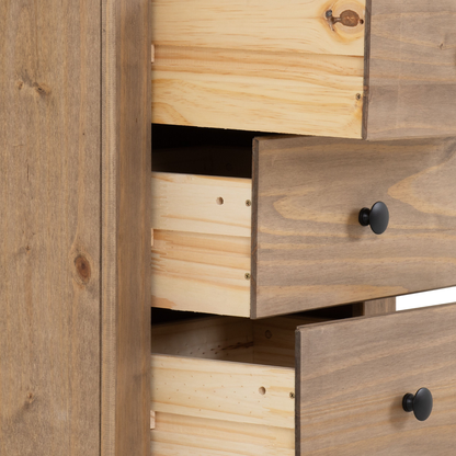 Panama 3 Drawer Bedside – Natural Wax Storage