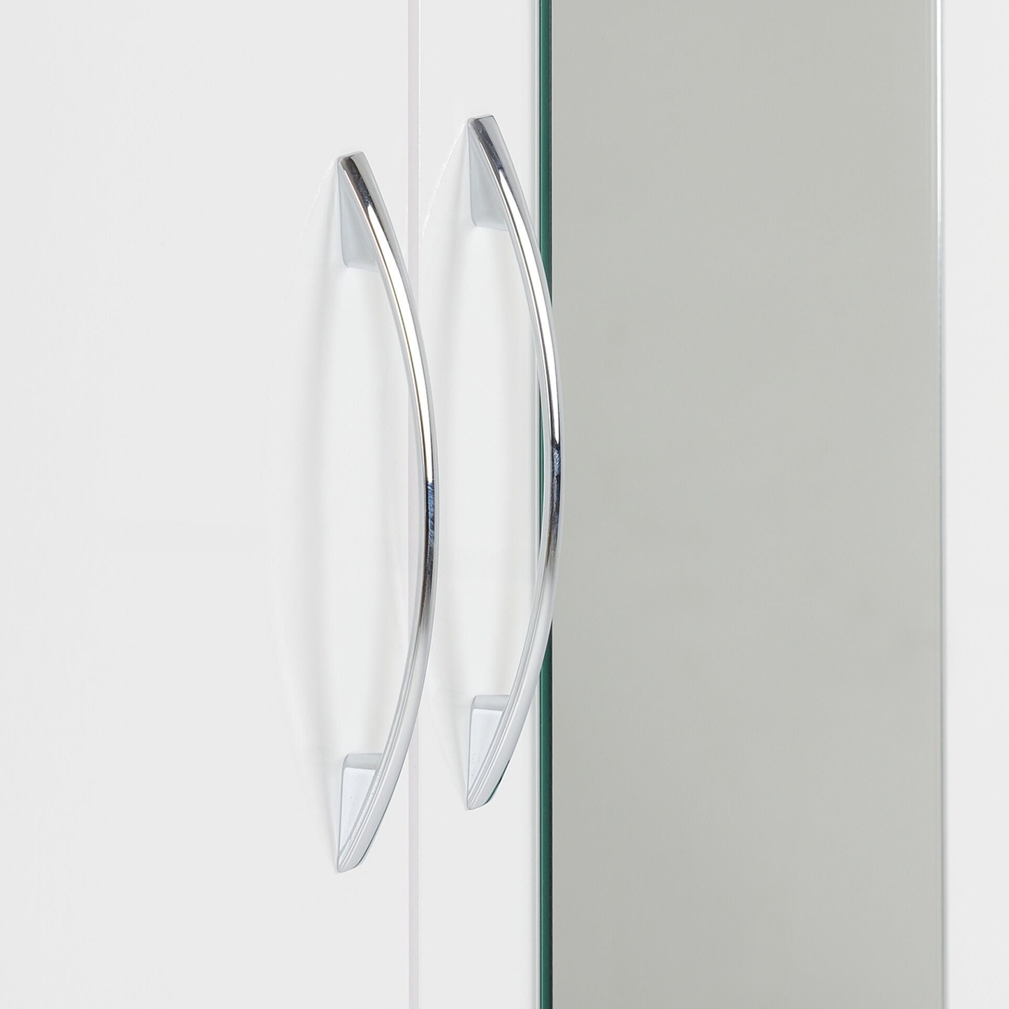 Nevada Mirrored 2 Door Wardrobe - White Gloss