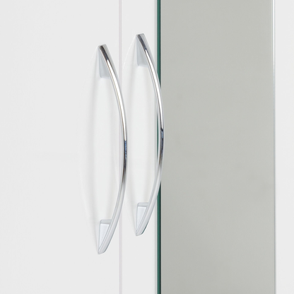 Nevada Mirrored 2 Door Wardrobe - White Gloss