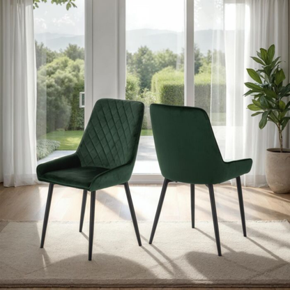 Avery Dining Chair (Set of 2) – Emerald Green Velvet