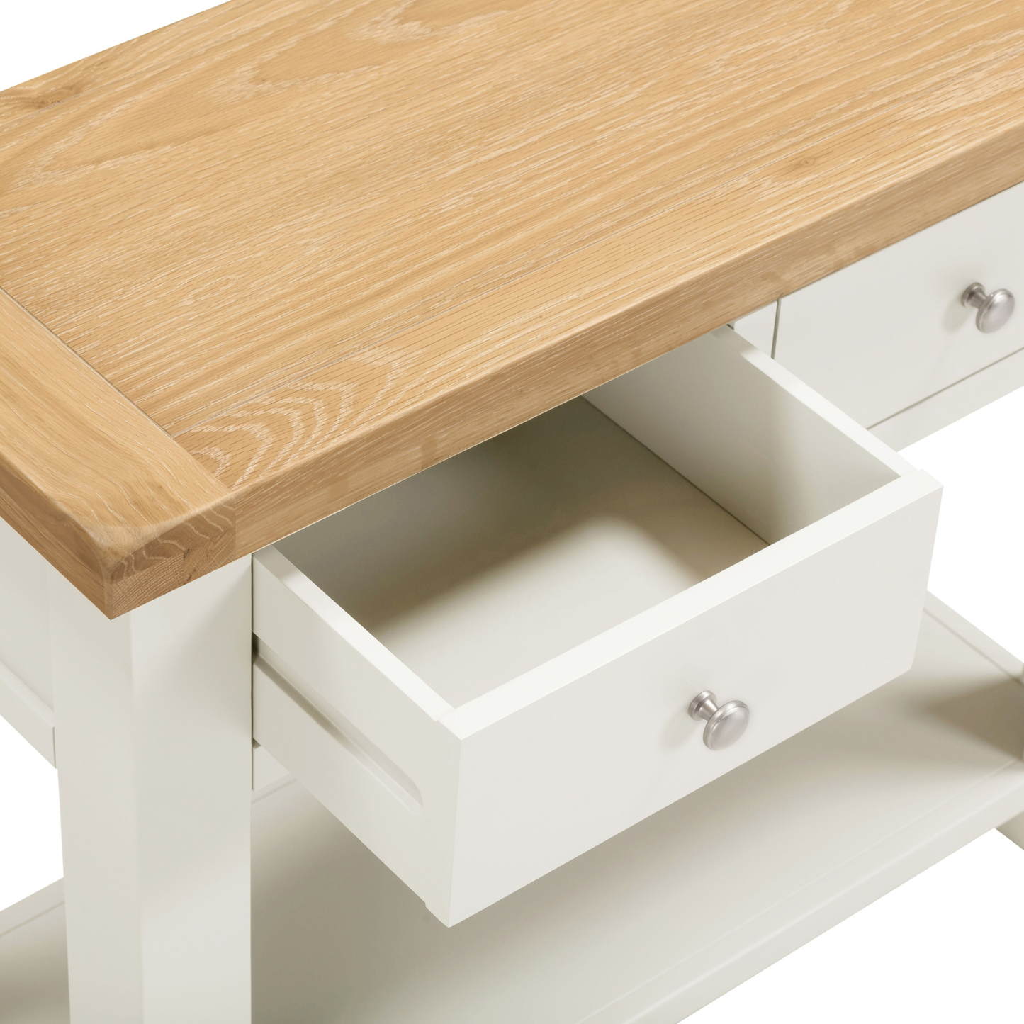 Windsor 2 Drawer Console Table - Ivory & Oak