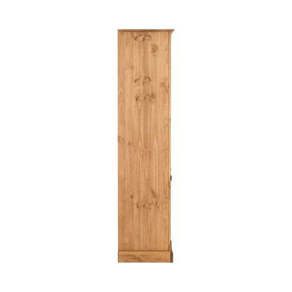 Corona 2 Door Display Unit & Bookcase – Distressed Waxed Pine