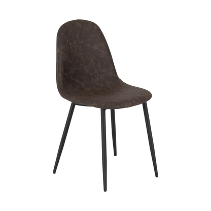 Hamilton & Athens Medium Dining Set (4 Chairs) - Oak/Brown Faux Leather