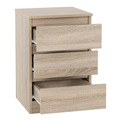 Malvern 3 Door Wardrobe Bedroom Set Sonoma Oak Effect
