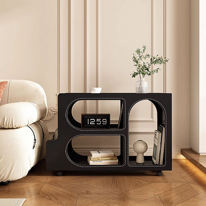 Thaddeus Trolley Style Side Table, Wood