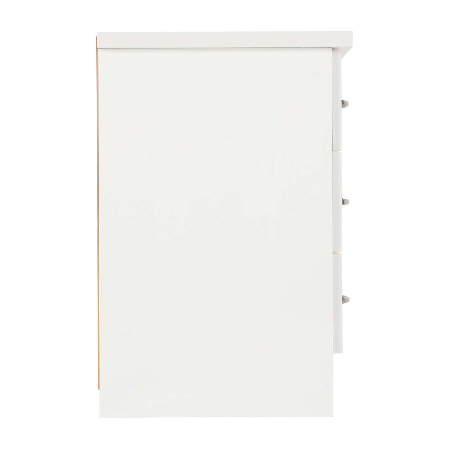 Nevada 3 Drawer Bedside – White Gloss Storage
