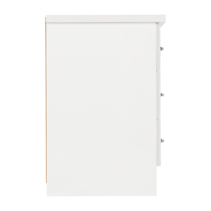 Nevada 3 Drawer Bedside – White Gloss Storage