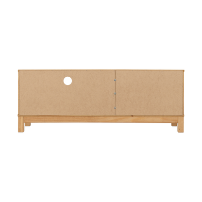 Corona Rattan 1 Door 1 Drawer TV Unit - Distressed Wax Pine