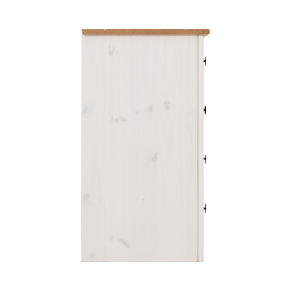 Panama 4 Drawer Chest - White/Natural Wax