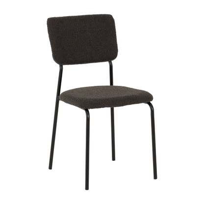 Marlow & Sheldon Dining Set - White Marble/Grey Boucle (4 Chairs)