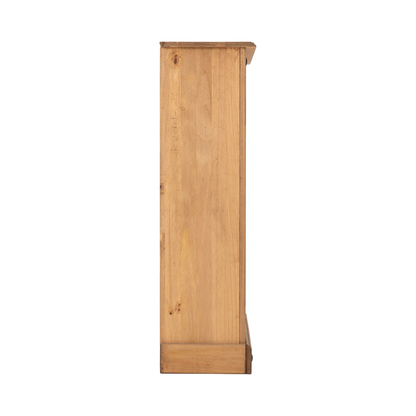 Corona Distressed Waxed Pine Low Bookcase