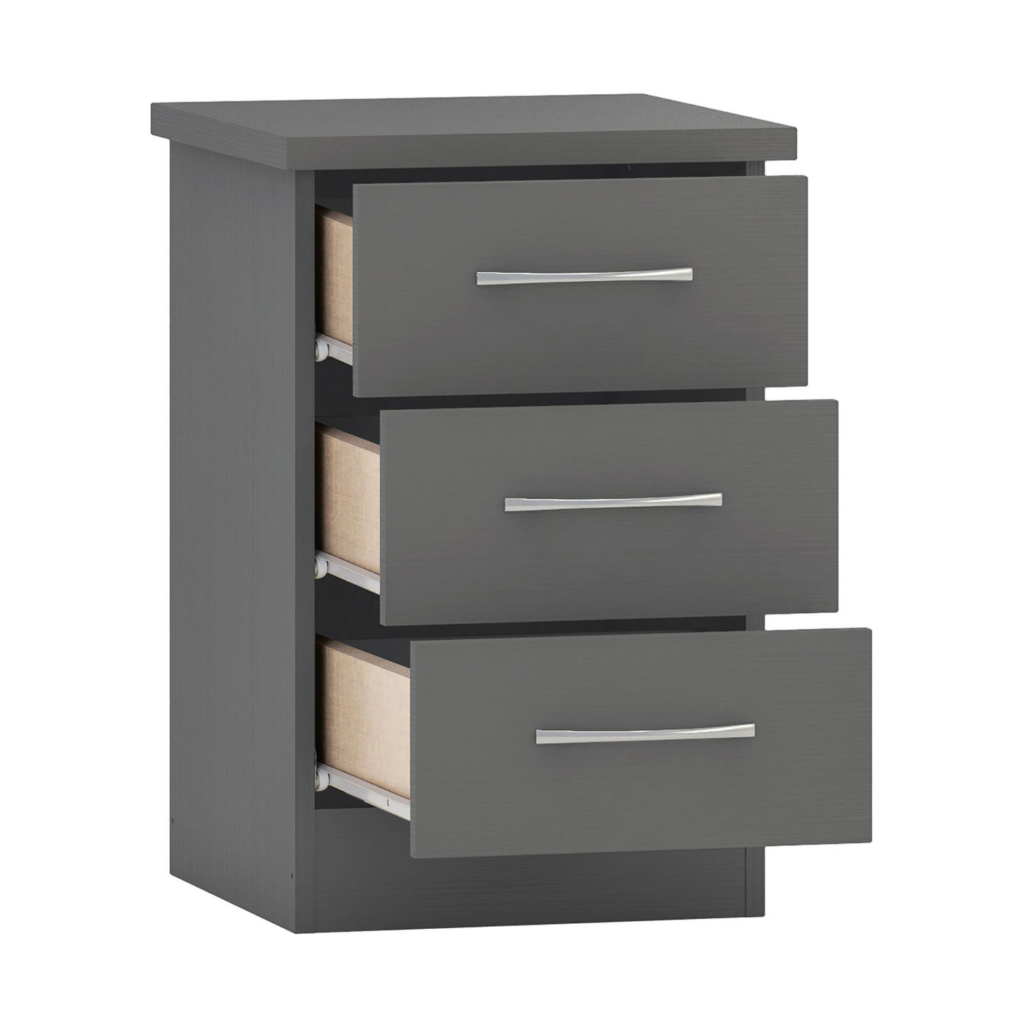 Nevada 3 Door 2 Drawer Wardrobe - 3D Effect Grey
