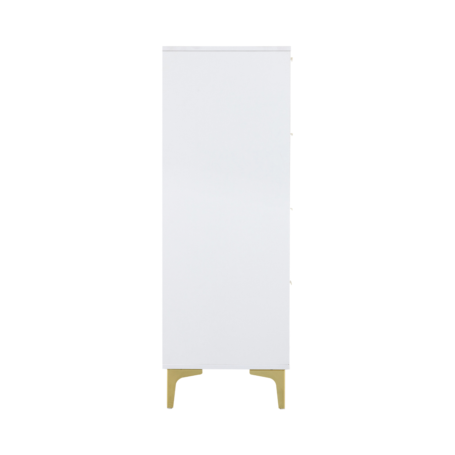 Miami 3+2 Drawer Chest – White/Gold, Elegant Storage Solution