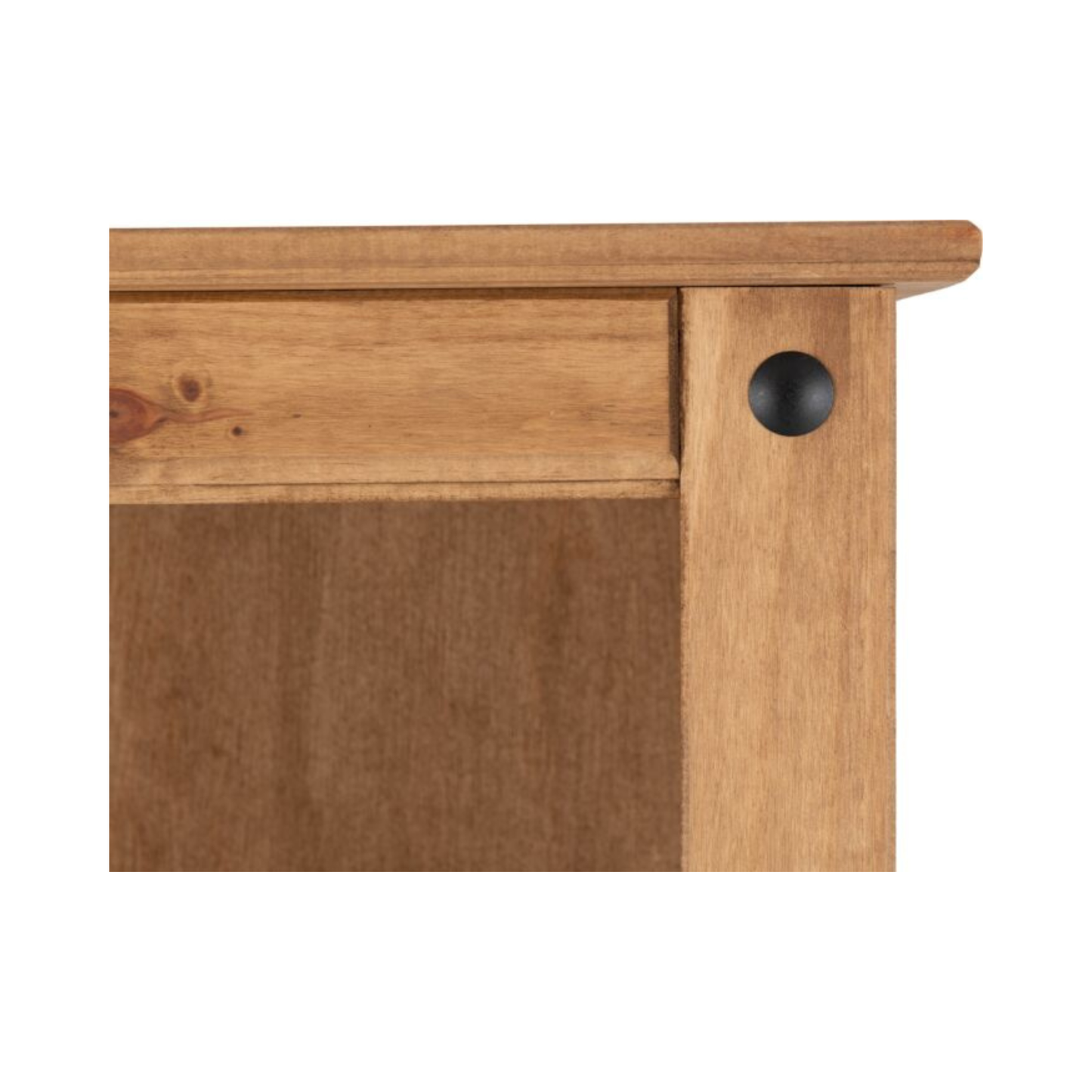 Corona Tall Bookcase – Distressed Waxed Pine Storage Shelving Unit