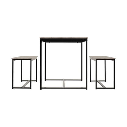 Lincoln 1+2 Dining Bench Set - Sonoma Oak/Black