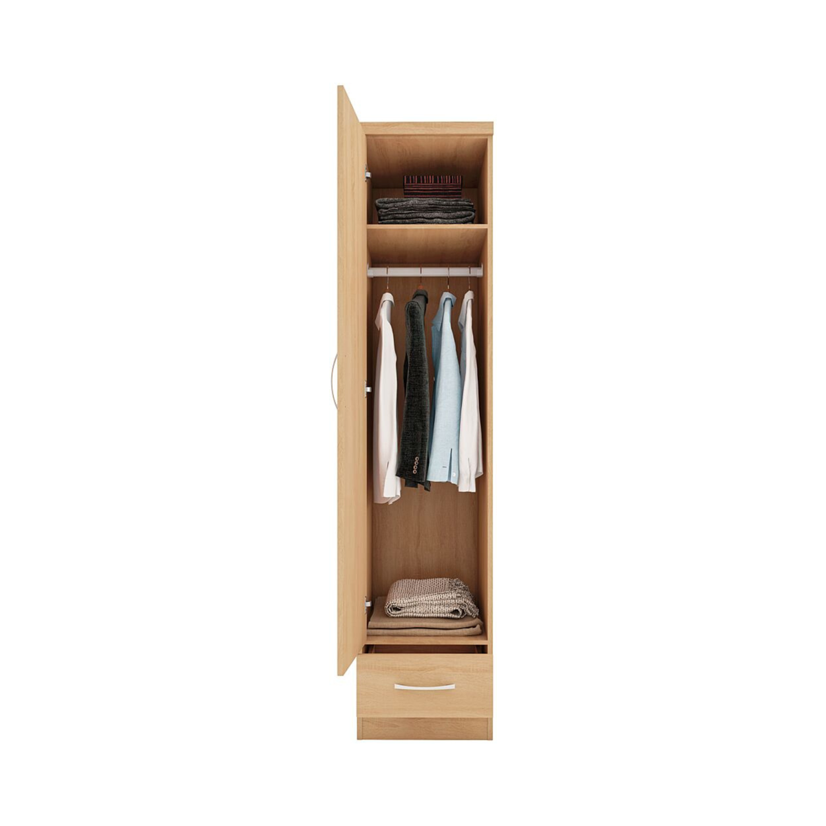 Nevada 1 Door 1 Drawer Wardrobe – Sonoma Oak Effect