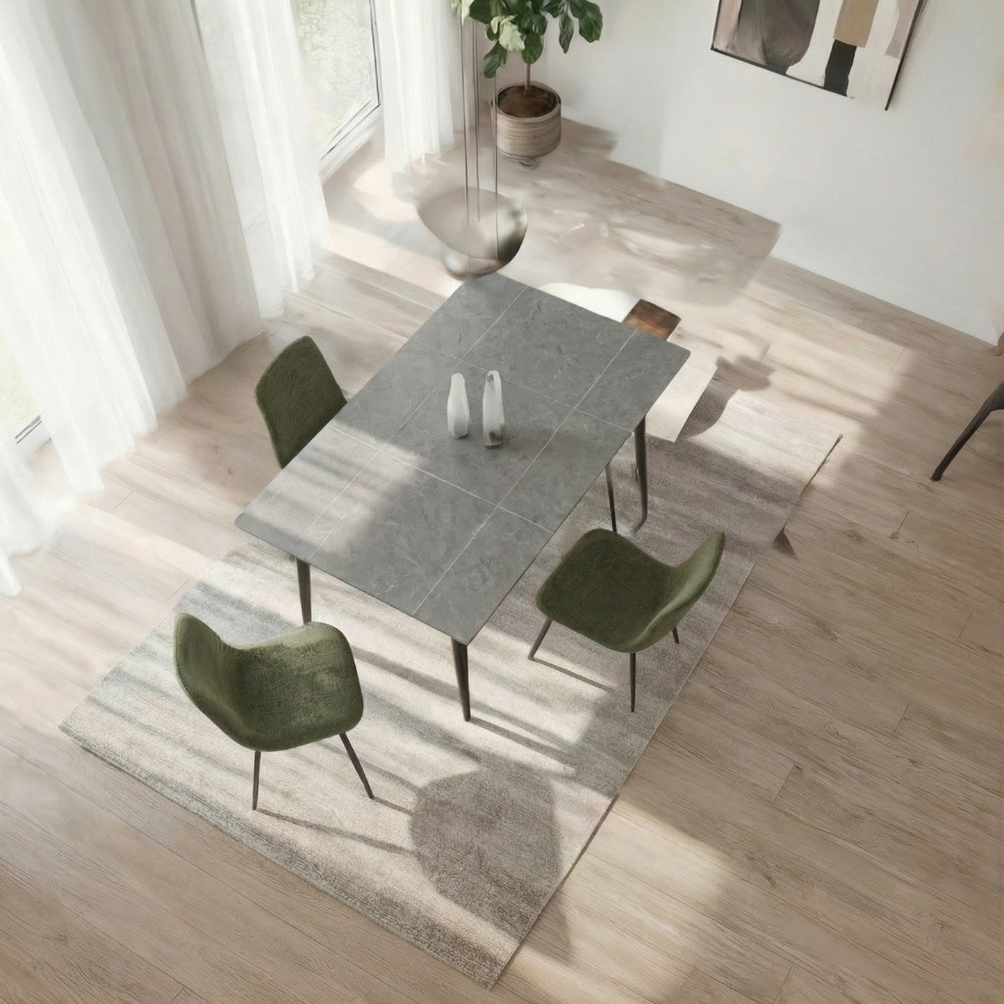 Nova Sintered Stone Dining Table 110x60cm – Grey Marble