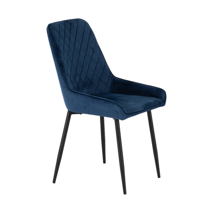 Modena & Avery Dining Set - Cream/Sapphire Blue Velvet (4 Chairs)