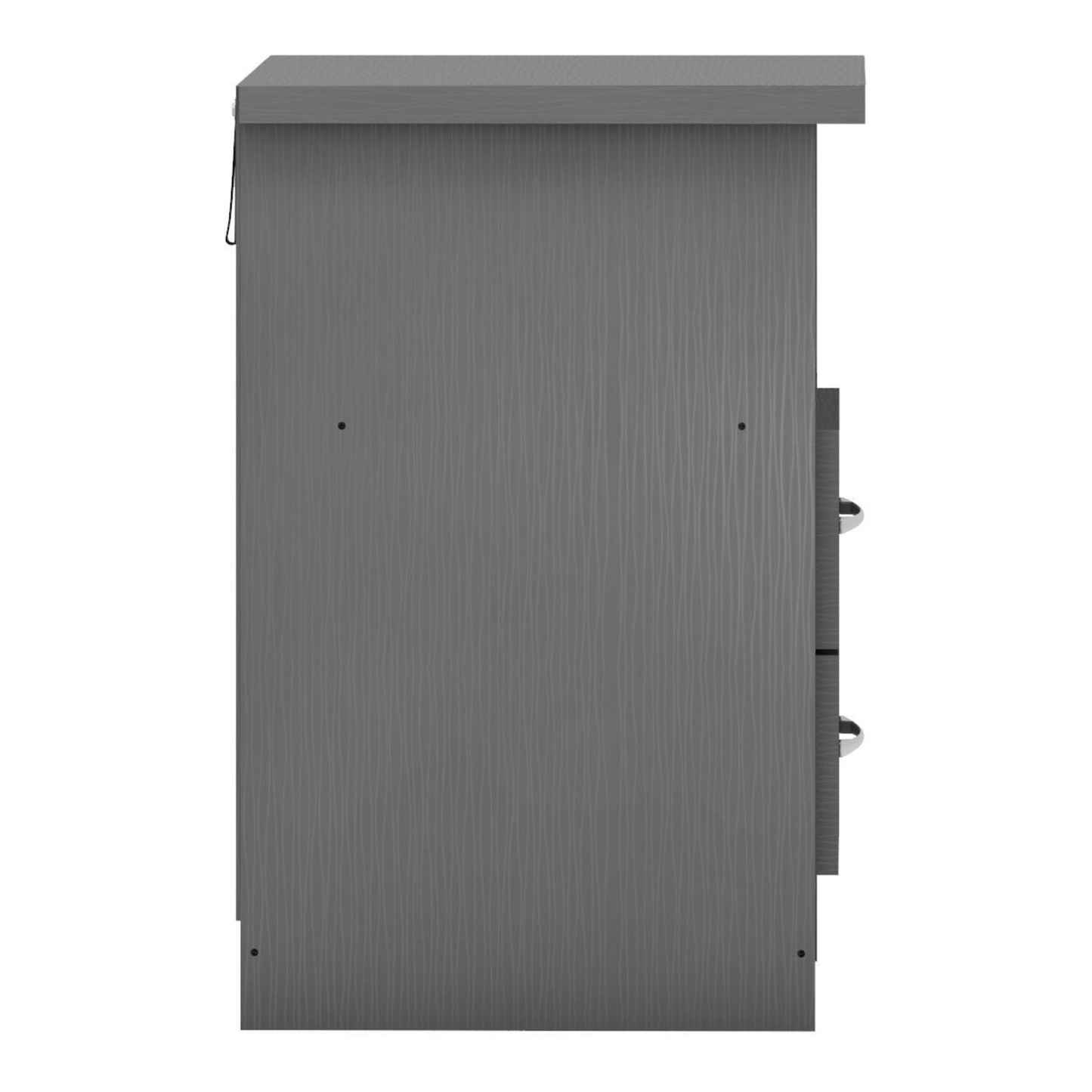 Nevada 2 Drawer Bedside – 3D Effect Grey Storage