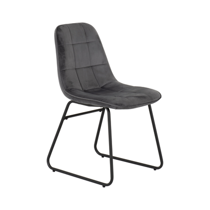 Quebec Straight & Lukas Dining Set - Oak Effect/Grey Velvet