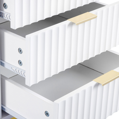 Miami 3 Drawer Bedside – White/Gold Storage