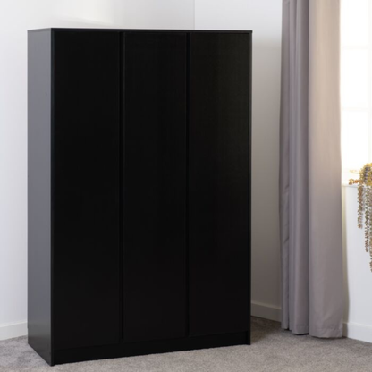 Malvern 3 Door Wardrobe – Black | Modern Storage Solution