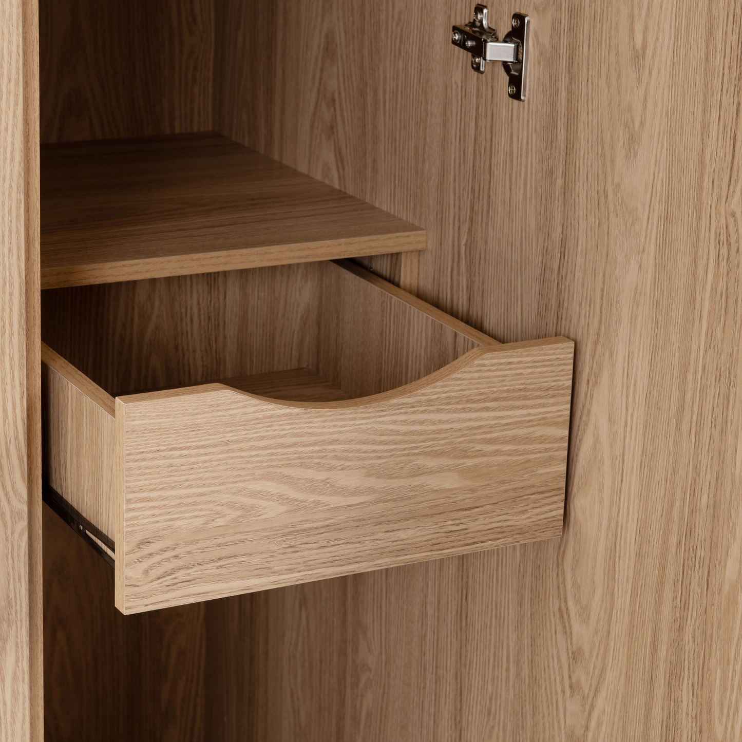 Tessa 3 Door Mirrored Wardrobe - Natural Oak Effect