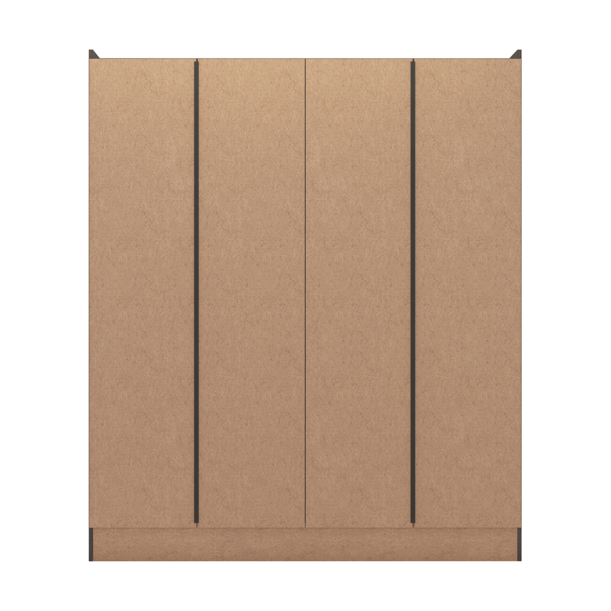 Nevada 4 Door 2 Drawer  Mirrored  Wardrobe - Black Wood Grain