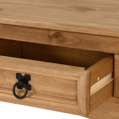 Corona 2 Drawer Console Table With Shelf - Distressed Pine