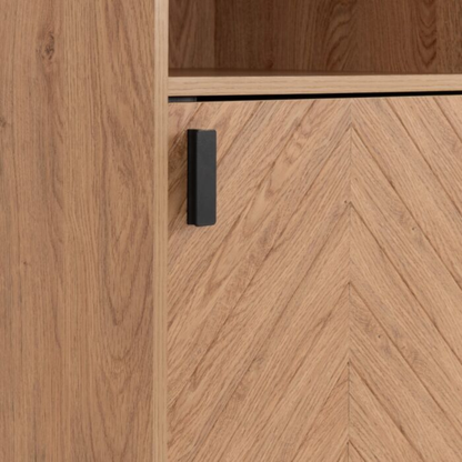 Leon 2 Drawer 2 Shelf Cabinet – Medium Oak Storage Unit
