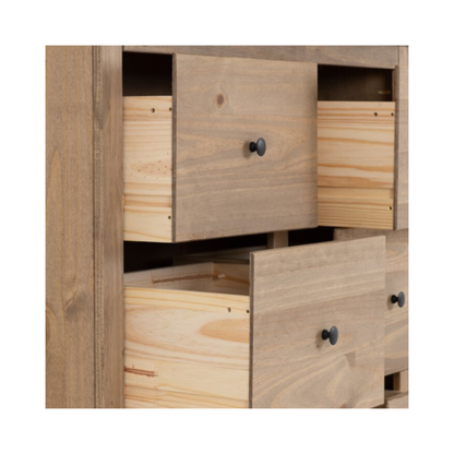 Panama 6 Drawer Chest - Natural Wax Pine