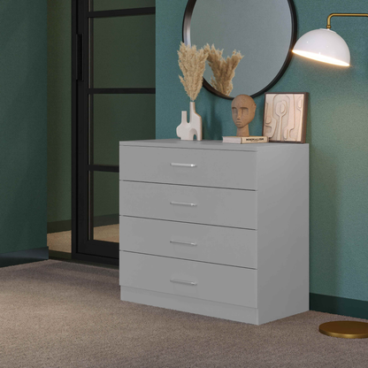 Dakota 4 Drawer Chest – Light Grey, Stylish Bedroom Storage