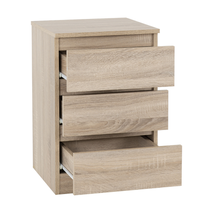 Malvern Trio Set Sonoma Oak Effect Wardrobe Chest & Bedside