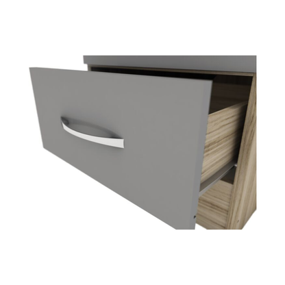 Nevada 1 Door 1 Drawer Wardrobe – Grey Gloss & Oak