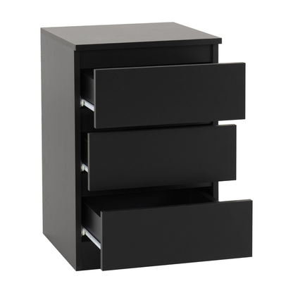 Malvern 3 Door Wardrobe Bedroom Set Black