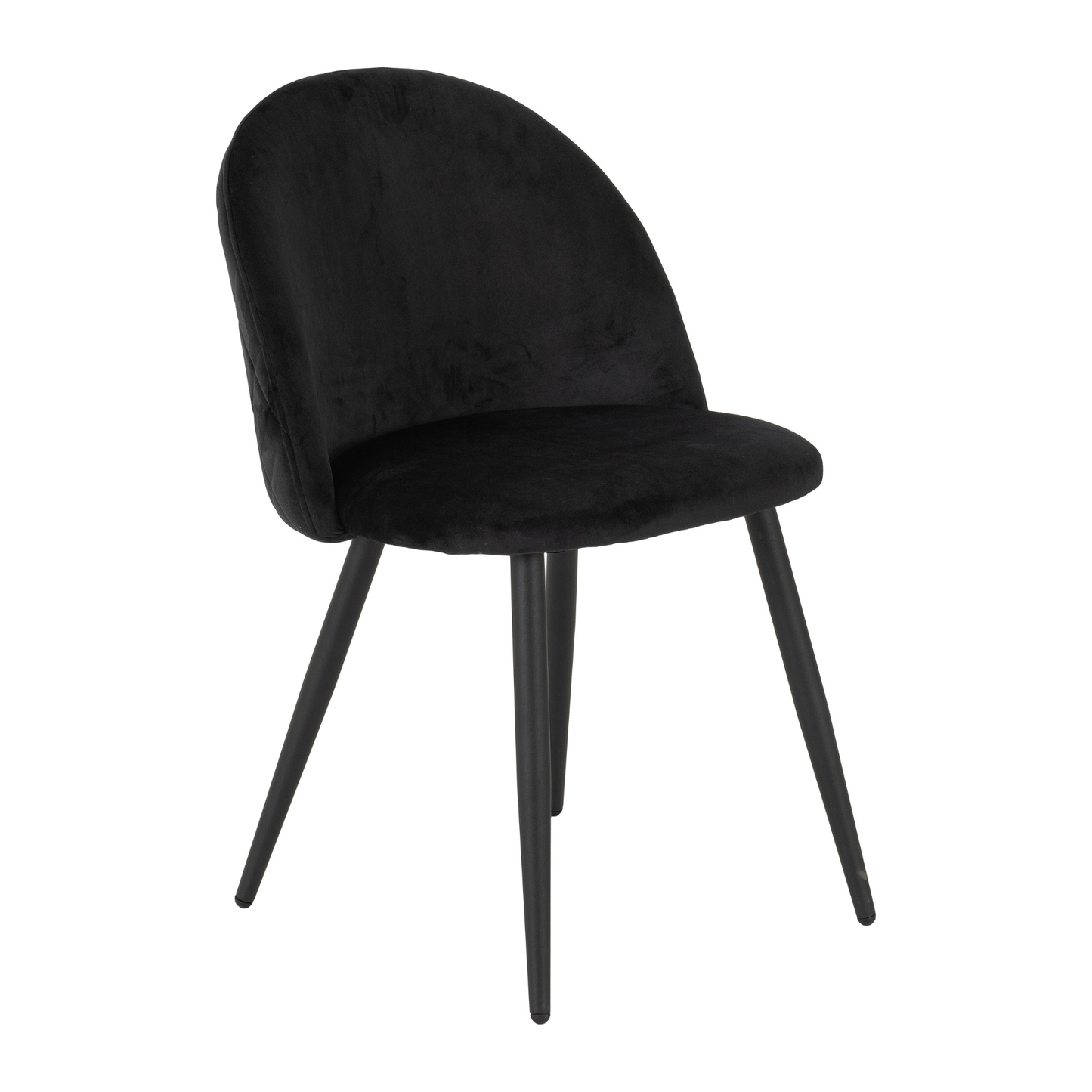 Marlow Dining Set 4 Chairs Black Marble/Black Velvet