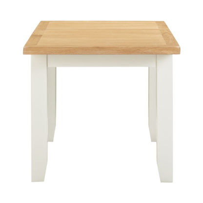 Windsor Extending Dining Table in Ivory & Oak – 120–150cm
