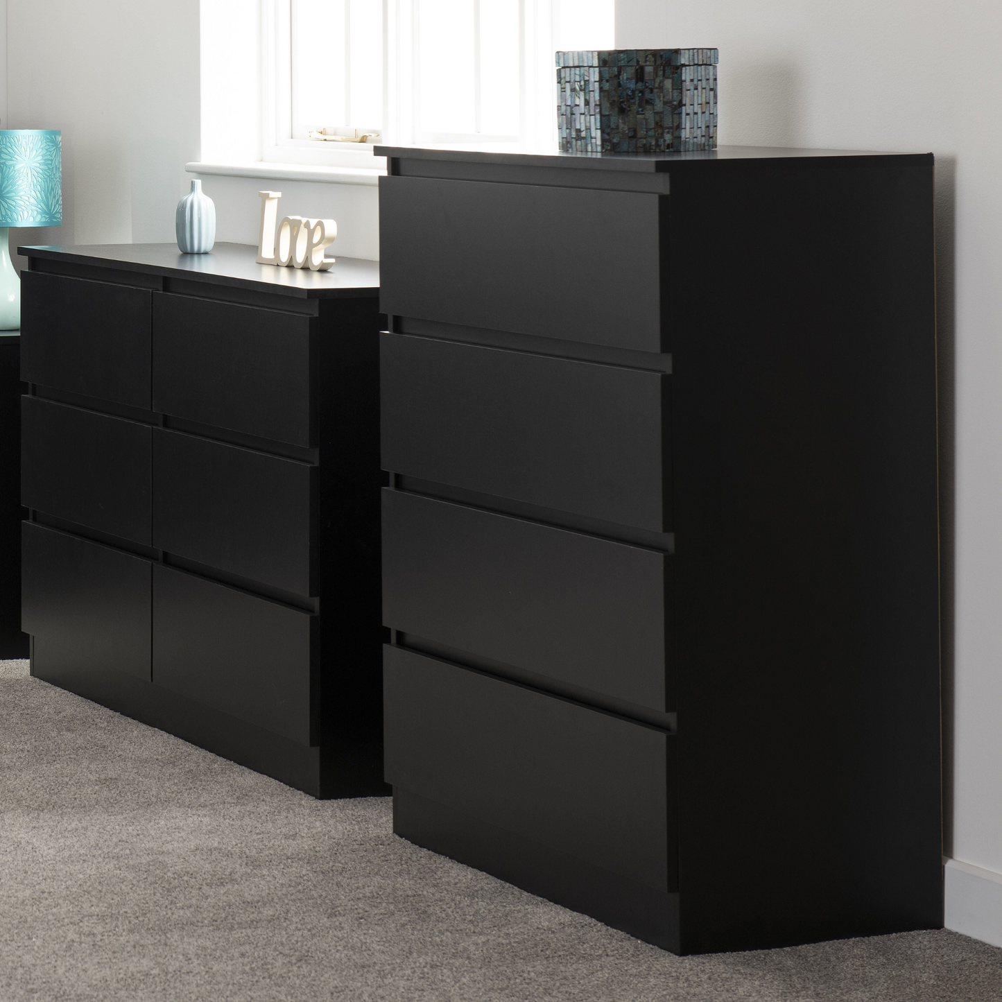 Malvern 4 Drawer Chest – Black, Stylish and Practical Storage