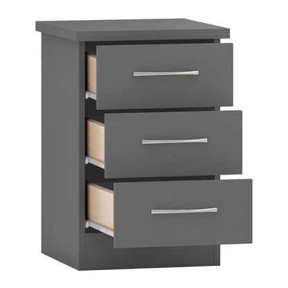 Nevada 2 Door 1 Drawer Wardrobe Bedroom Set 3D Effect Grey