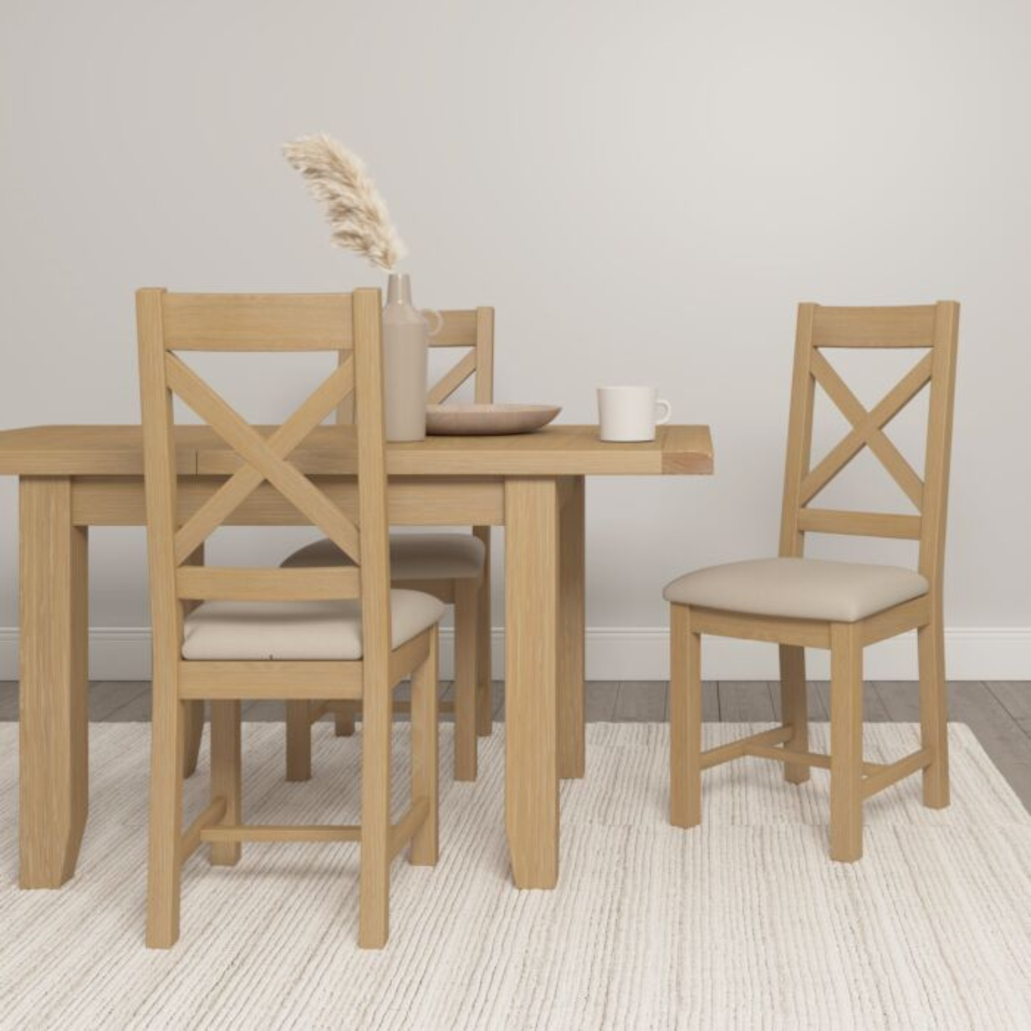 Windsor Extending Dining Table in Natural Oak – 120–150cm