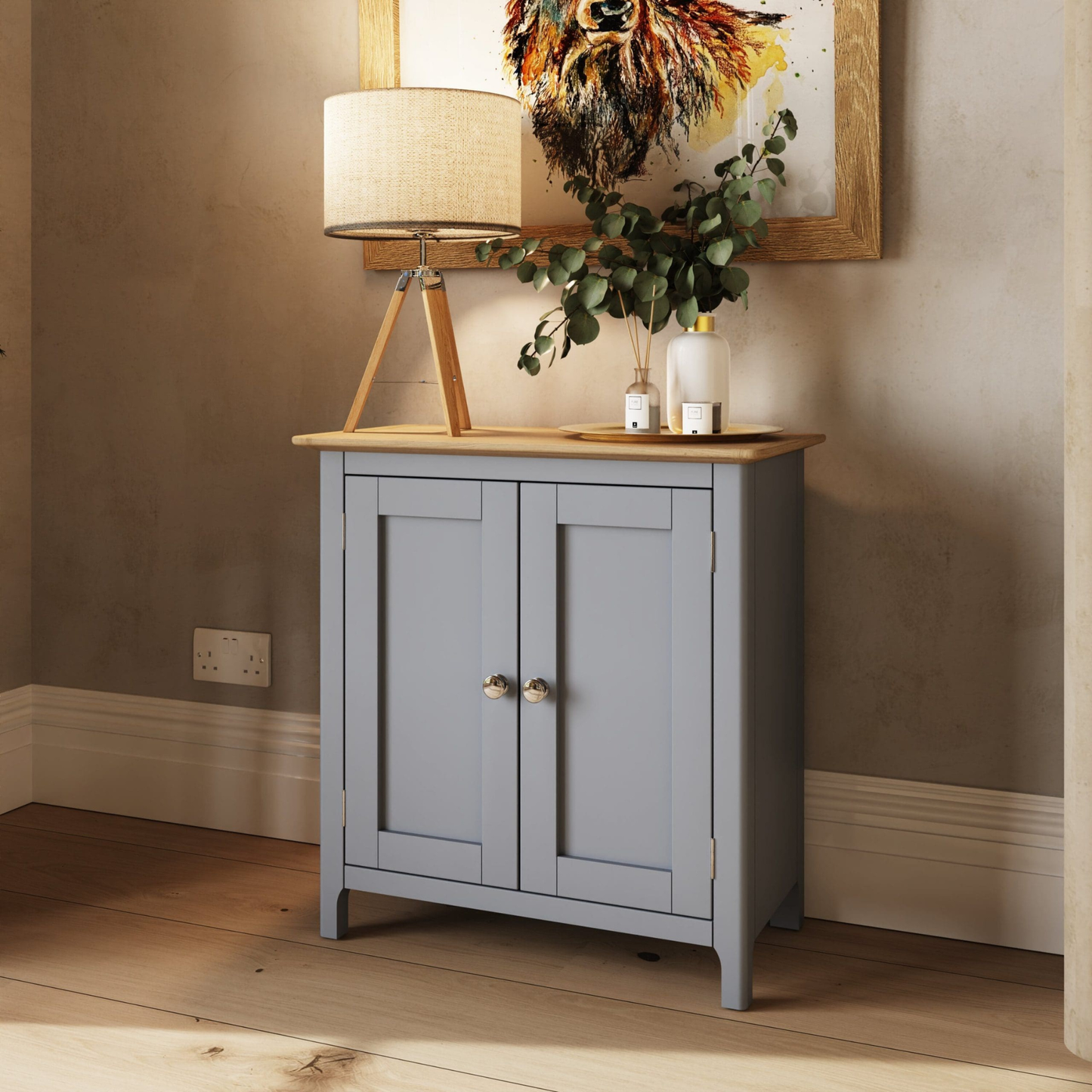 Taberno Oak 2 Door Sideboard – Dove Grey