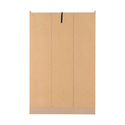 Nevada 3 Door 2 Drawer Wardrobe - Grey Gloss/Light Oak